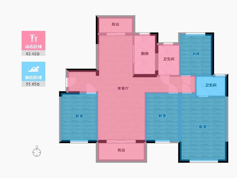 湖北省-武汉市-中城新时代-106.00-户型库-动静分区