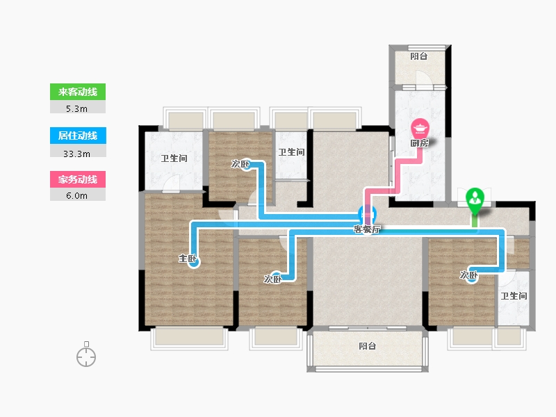 湖南省-湘潭市-湘乡碧桂园-143.70-户型库-动静线