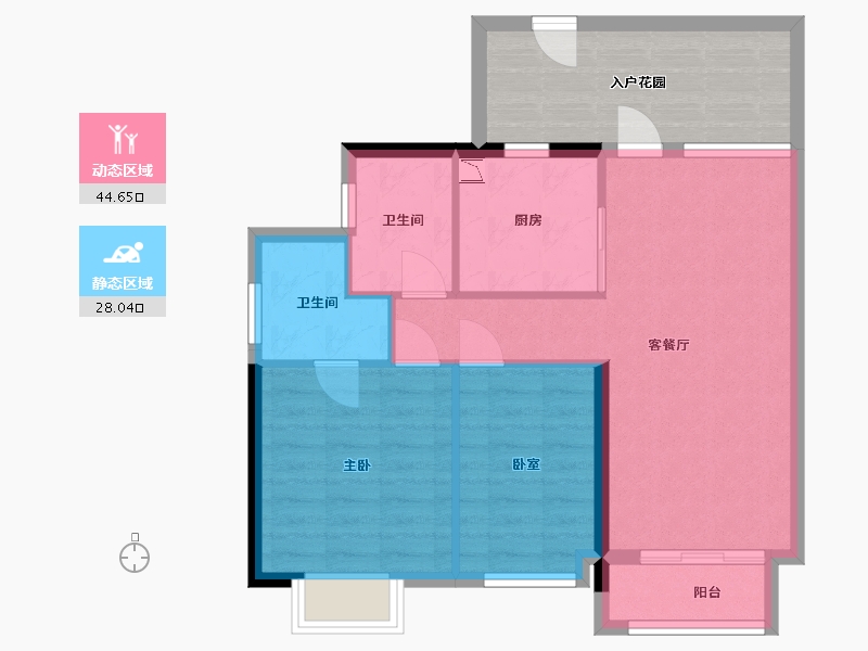 广东省-广州市-翡翠绿洲-76.49-户型库-动静分区