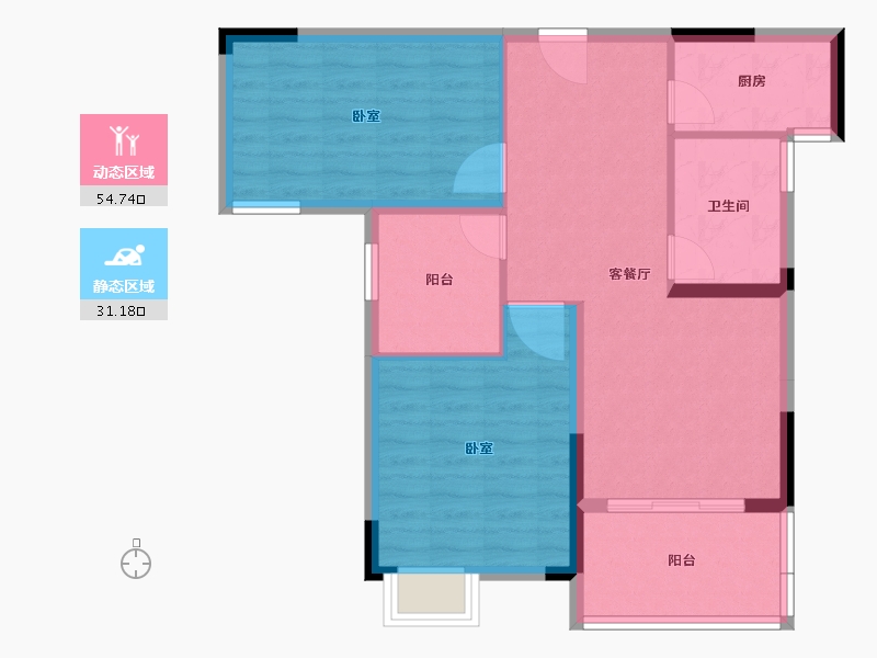 湖北省-荆州市-书香雅苑-77.27-户型库-动静分区