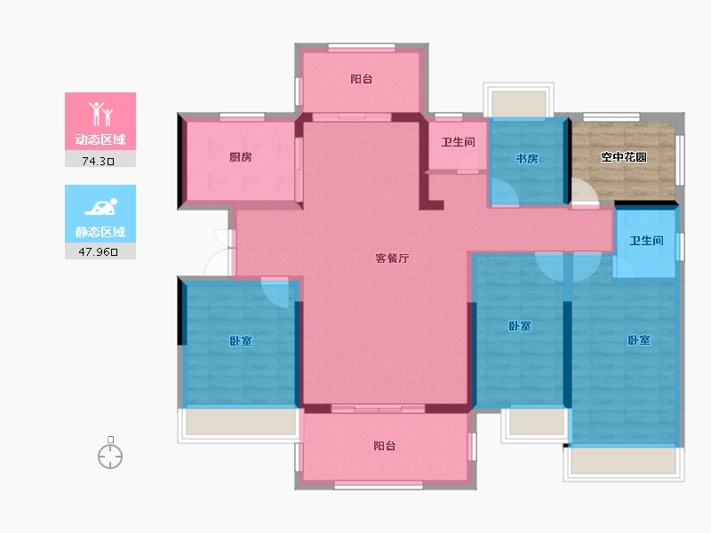 广东省-江门市-奥园·禧悦臺-116.19-户型库-动静分区