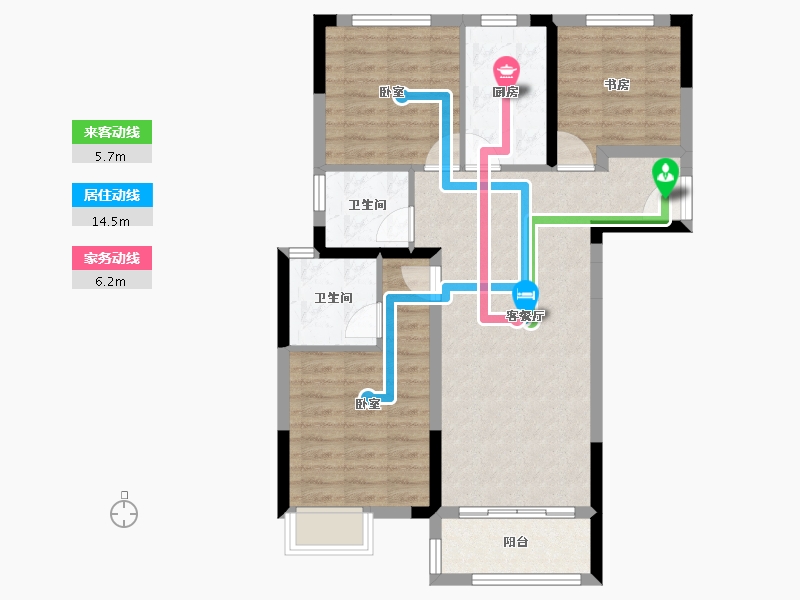 湖南省-长沙市-弘阳时光里-78.04-户型库-动静线