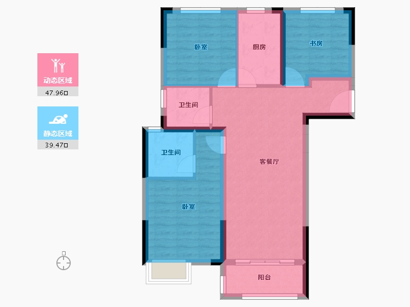 湖南省-长沙市-弘阳时光里-78.04-户型库-动静分区