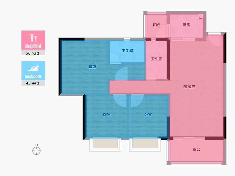 广东省-江门市-富山雅苑-89.01-户型库-动静分区