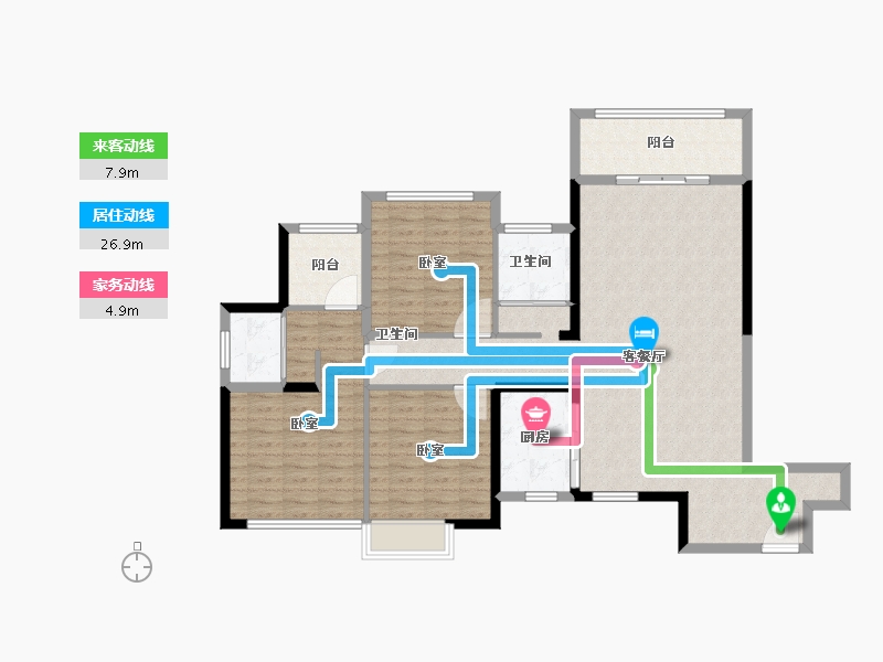 湖北省-黄石市-金典锦寓-117.45-户型库-动静线