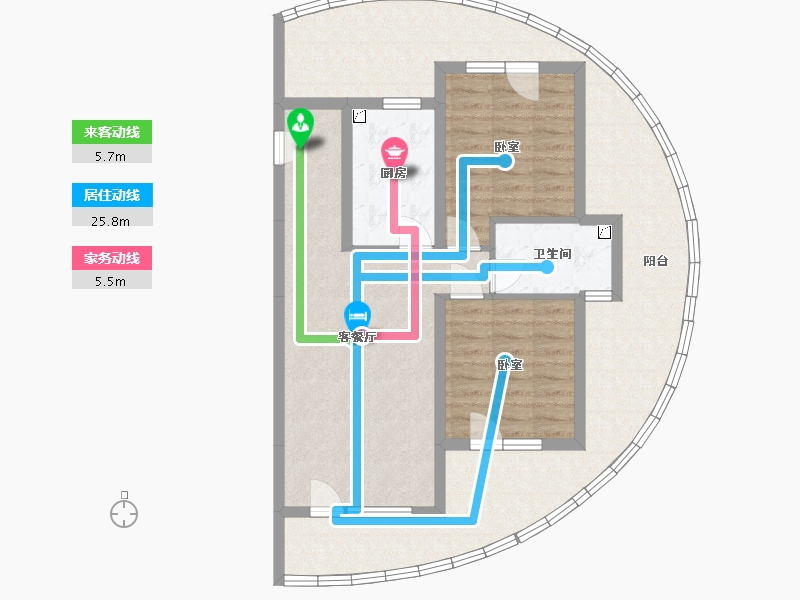 辽宁省-葫芦岛市-海天印象-98.69-户型库-动静线