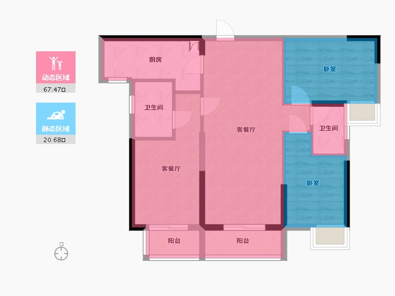 湖北省-武汉市-保利江锦-78.58-户型库-动静分区