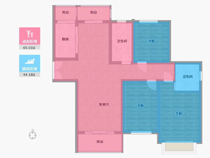 安徽省-蚌埠市-通成紫都顺苑-98.54-户型库-动静分区