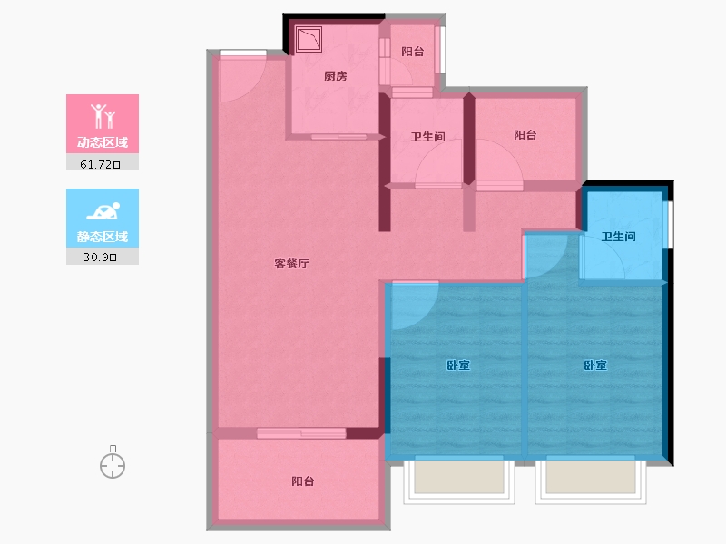 广东省-湛江市-卓越·维港-82.00-户型库-动静分区