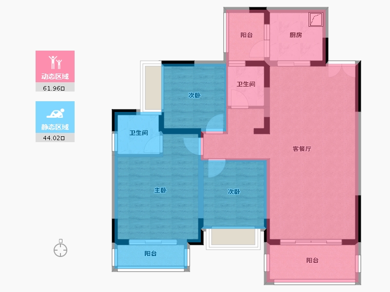 湖南省-湘潭市-克拉小镇-94.33-户型库-动静分区