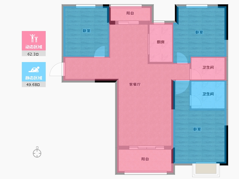 湖北省-孝感市-御颂新天地-101.44-户型库-动静分区