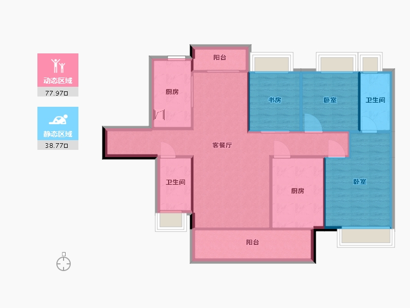 湖南省-常德市-奥园誉景湾-105.78-户型库-动静分区