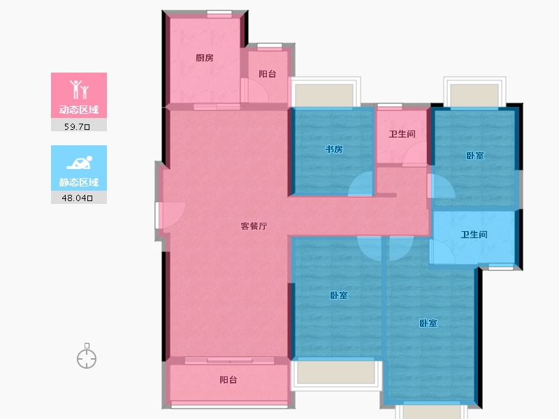 广东省-珠海市-中海·左岸岚庭-96.76-户型库-动静分区