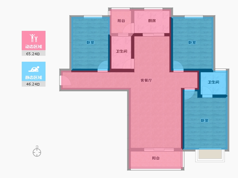 湖北省-咸宁市-古龙湾壹号-98.48-户型库-动静分区