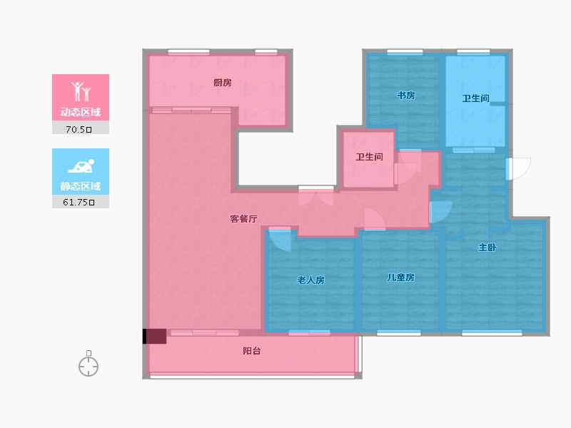 浙江省-宁波市-上湖城章一期-117.99-户型库-动静分区