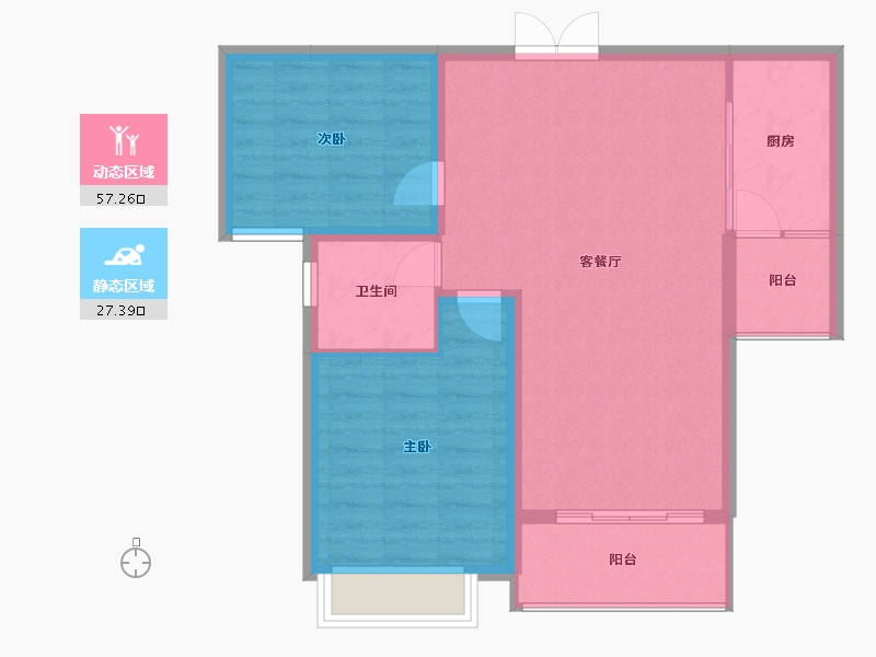 安徽省-蚌埠市-通成紫都顺苑-77.02-户型库-动静分区