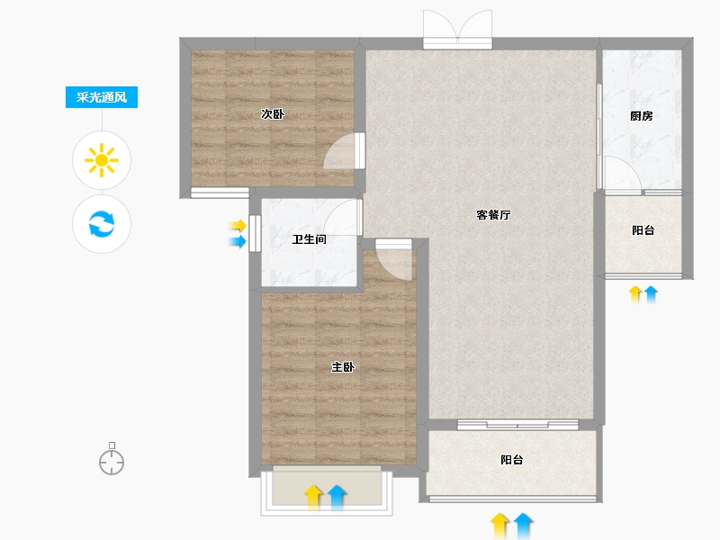 安徽省-蚌埠市-通成紫都顺苑-77.02-户型库-采光通风