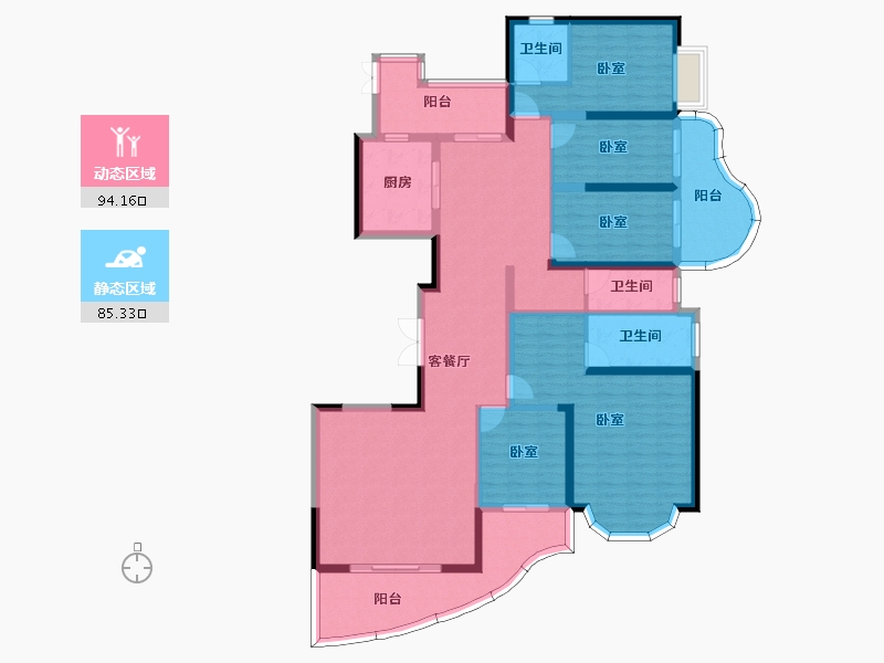 广东省-惠州市-隆生东湖9区-161.17-户型库-动静分区