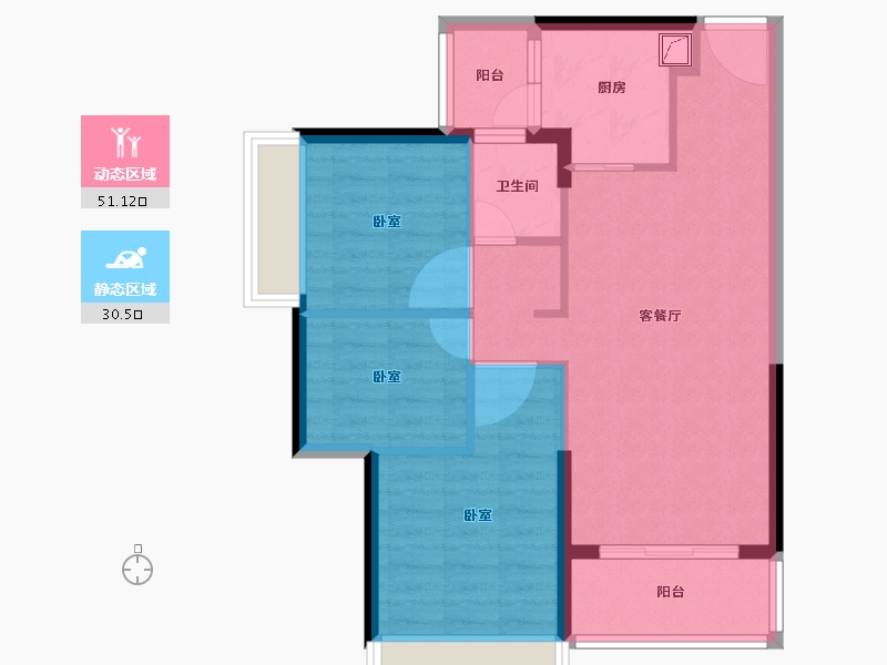 广东省-江门市-富力·金禧花园-73.01-户型库-动静分区