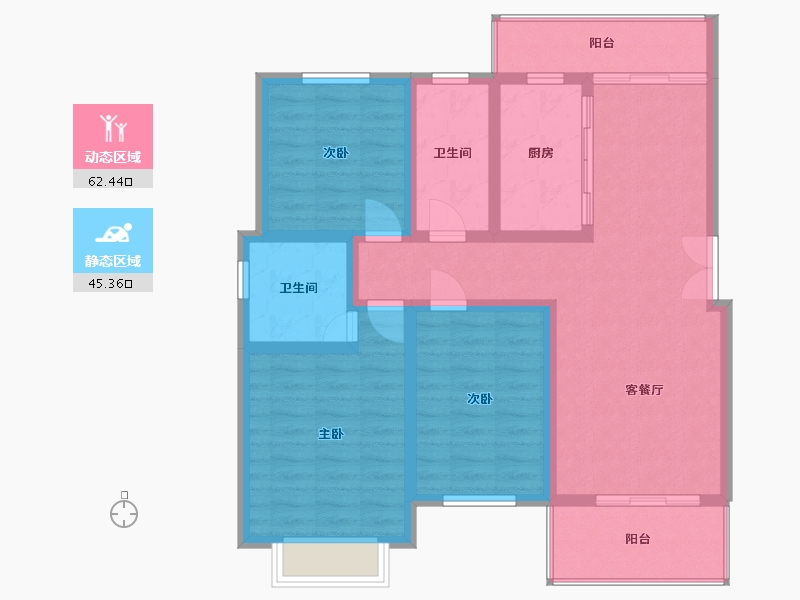 安徽省-蚌埠市-通成紫都顺苑-96.15-户型库-动静分区