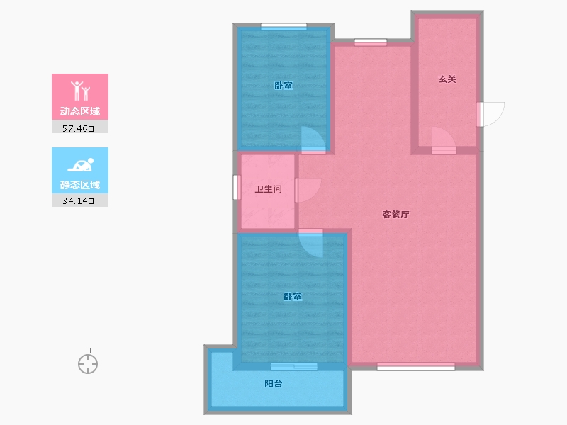 辽宁省-葫芦岛市-文化星城-81.78-户型库-动静分区