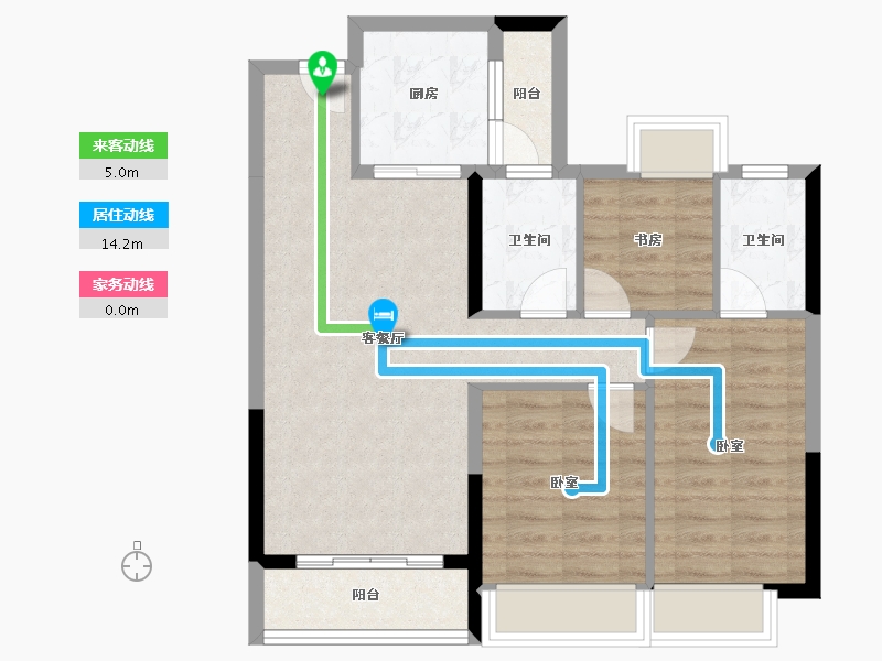 广东省-珠海市-中海·左岸岚庭-74.89-户型库-动静线