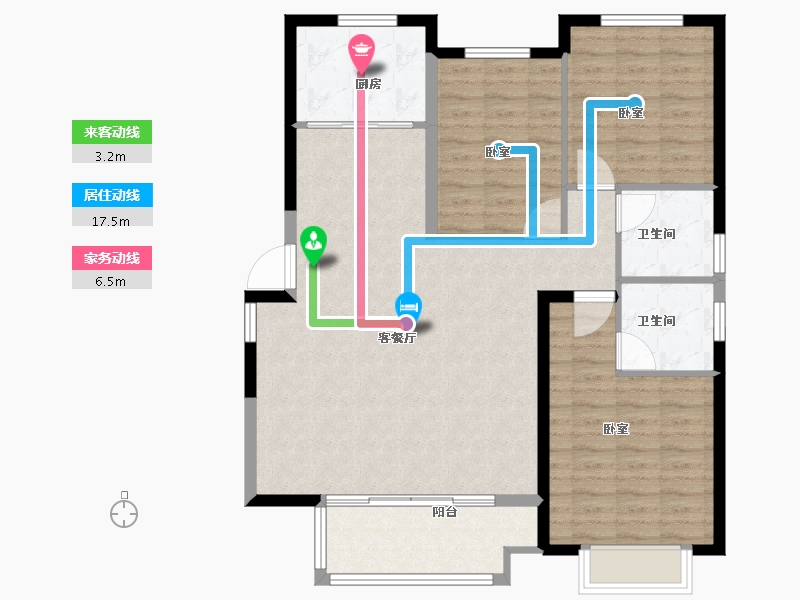 湖南省-长沙市-龙湖·春江郦城-104.00-户型库-动静线