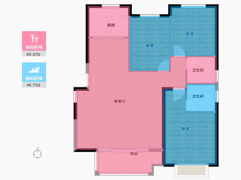 湖南省-长沙市-龙湖·春江郦城-104.00-户型库-动静分区