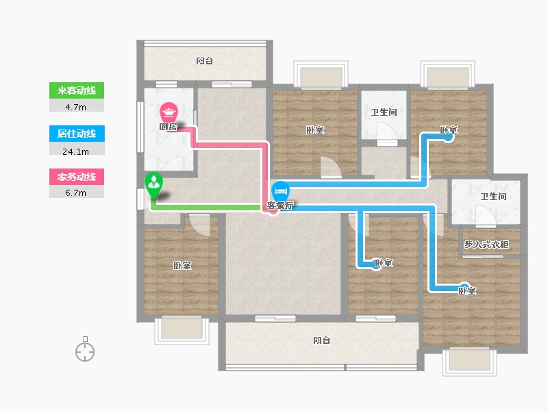 湖南省-株洲市-亿都澜庭-126.54-户型库-动静线