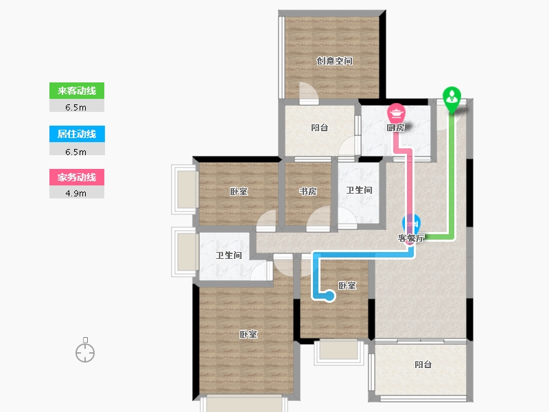 广东省-湛江市-康馨嘉园-114.81-户型库-动静线