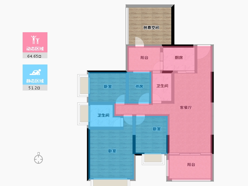 广东省-湛江市-康馨嘉园-114.81-户型库-动静分区