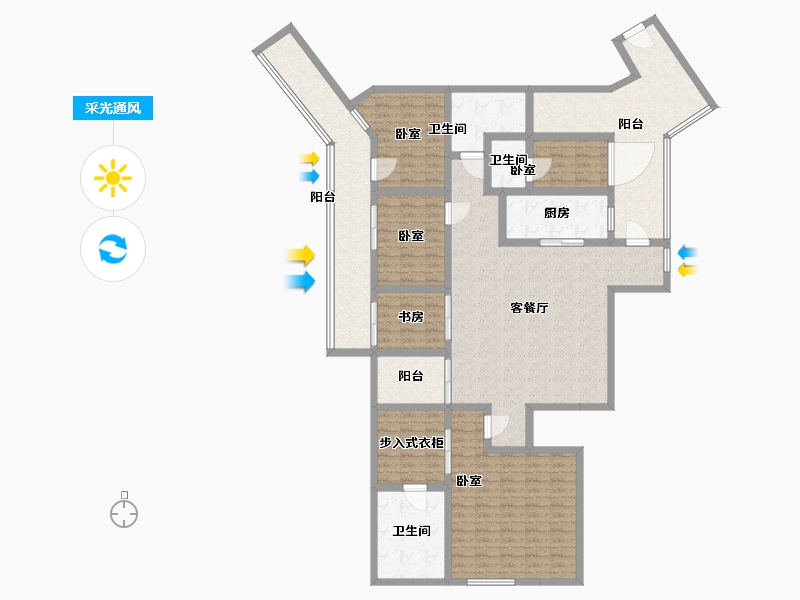 湖北省-武汉市-武汉国博新城•天墅-175.01-户型库-采光通风