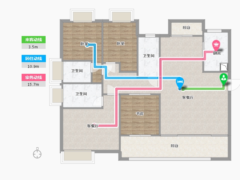 湖南省-常德市-奥园誉景湾-131.08-户型库-动静线