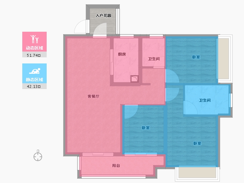 广东省-广州市-绿城桂语兰庭-87.33-户型库-动静分区