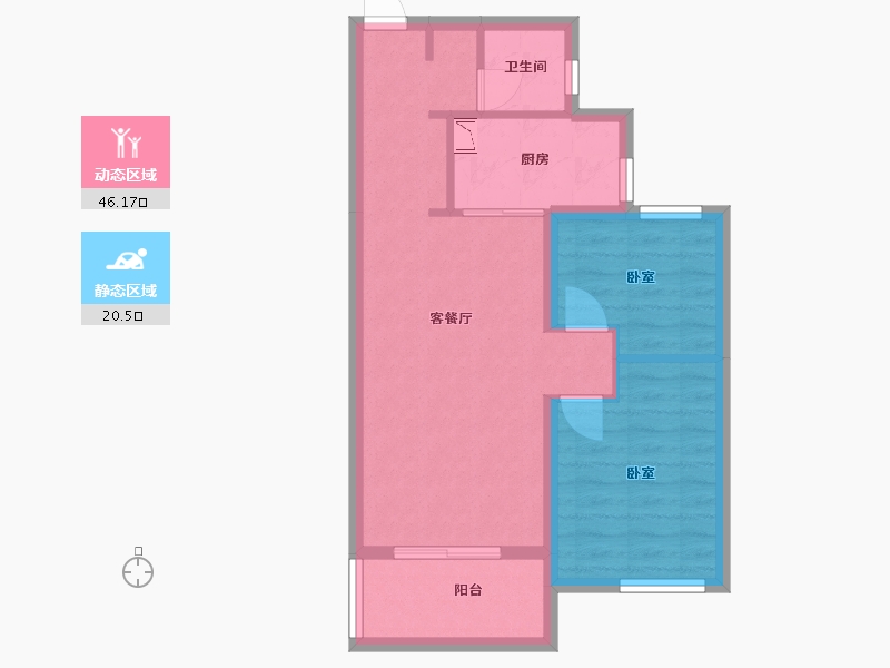 湖北省-武汉市-北辰金地漾时代-59.11-户型库-动静分区