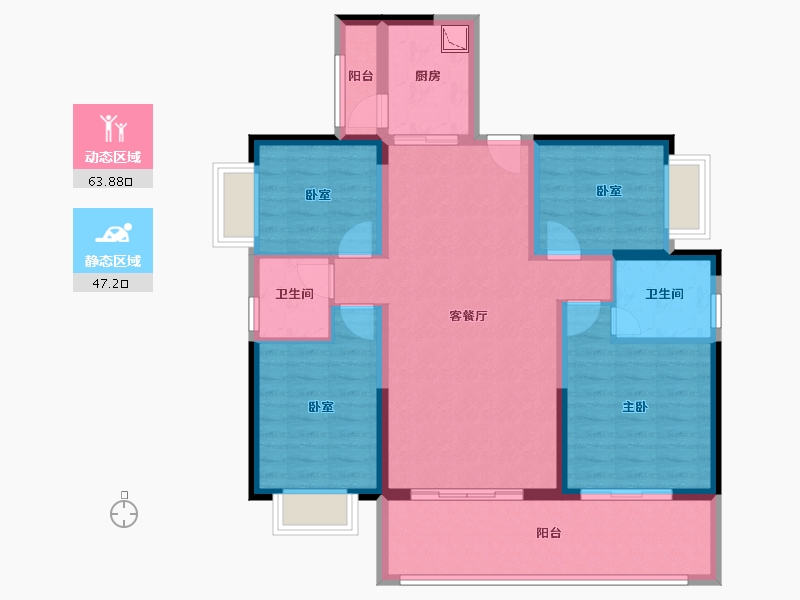 广西壮族自治区-贺州市-贺州绿洲广场-102.43-户型库-动静分区