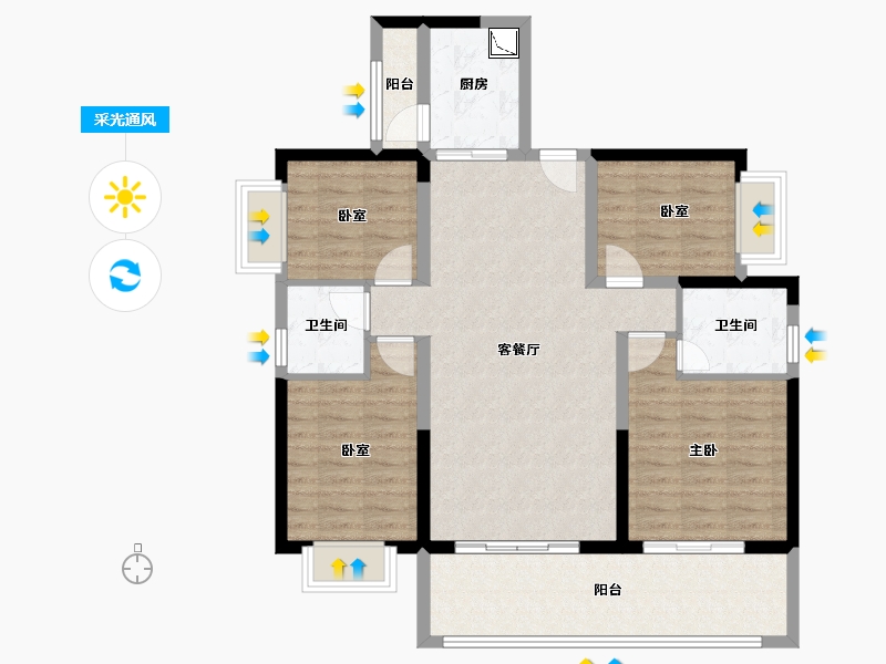 广西壮族自治区-贺州市-贺州绿洲广场-102.43-户型库-采光通风