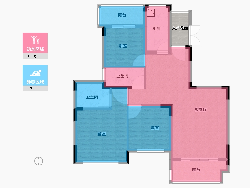 湖南省-长沙市-恒大御景天下-94.68-户型库-动静分区