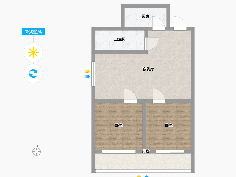 湖北省-武汉市-华府名居-68.18-户型库-采光通风