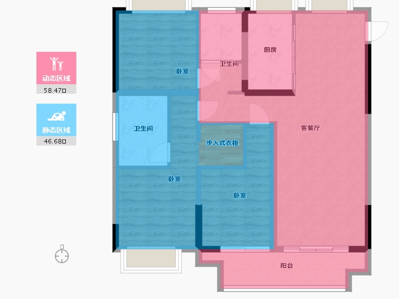 湖北省-武汉市-清能熙悦台-94.31-户型库-动静分区