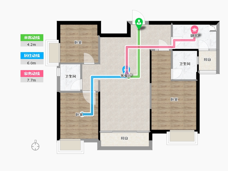 湖南省-常德市-奥园誉景湾-84.47-户型库-动静线