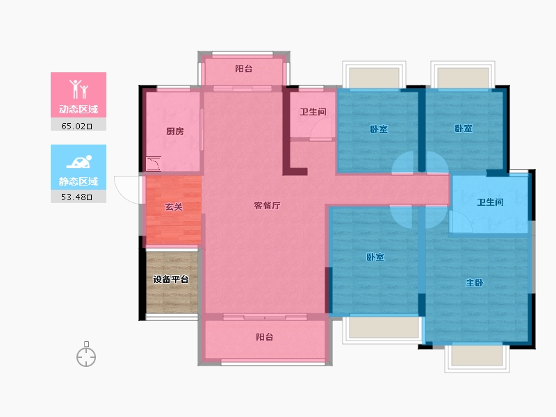 湖南省-长沙市-祥龙御苑-110.41-户型库-动静分区