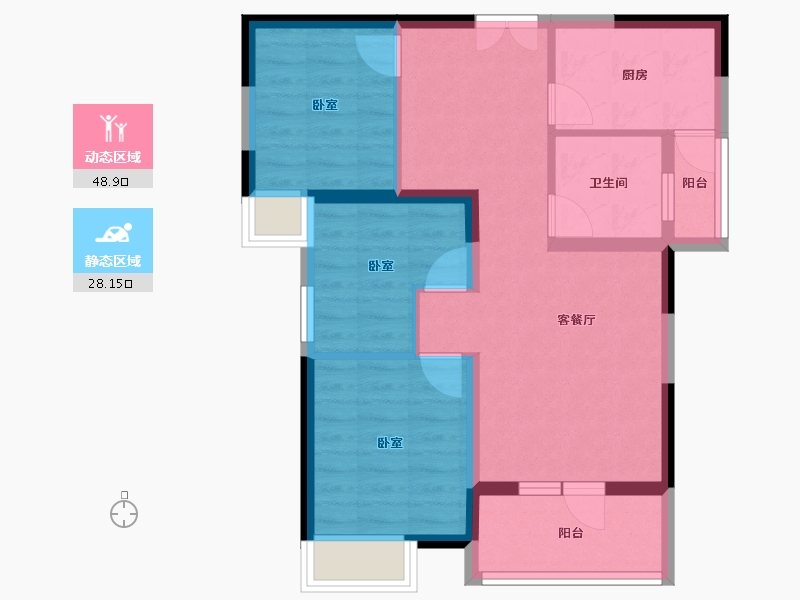 湖北省-孝感市-全洲天悦-67.92-户型库-动静分区