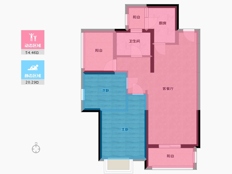 广东省-惠州市-保利阳光城四期-65.61-户型库-动静分区