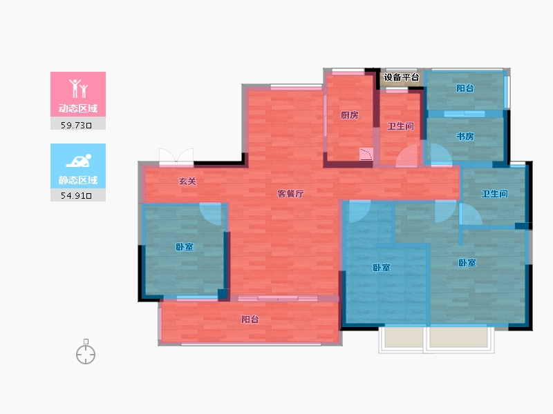 湖南省-长沙市-高力·万汇城-103.20-户型库-动静分区