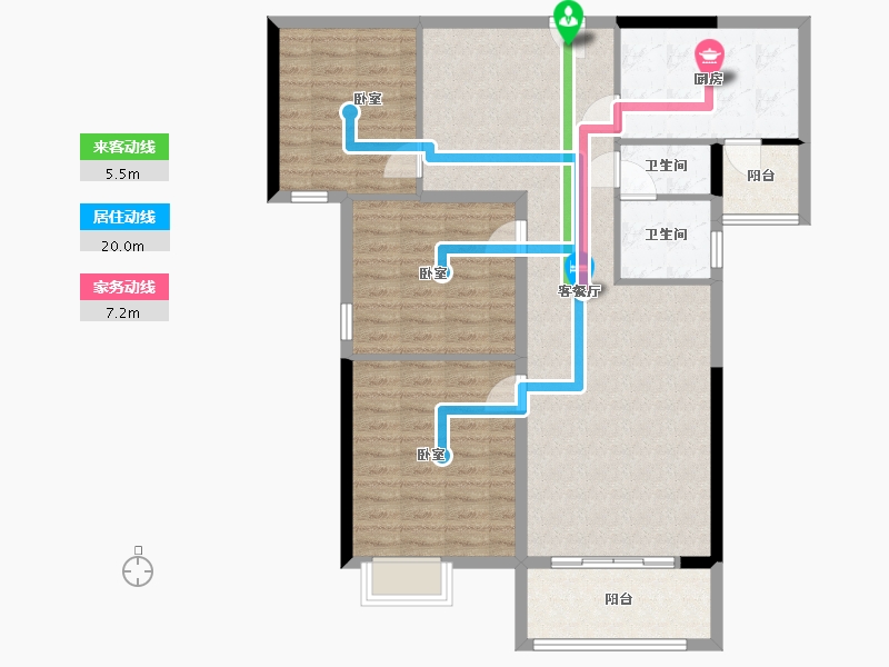 湖南省-岳阳市-名邦首府-106.44-户型库-动静线