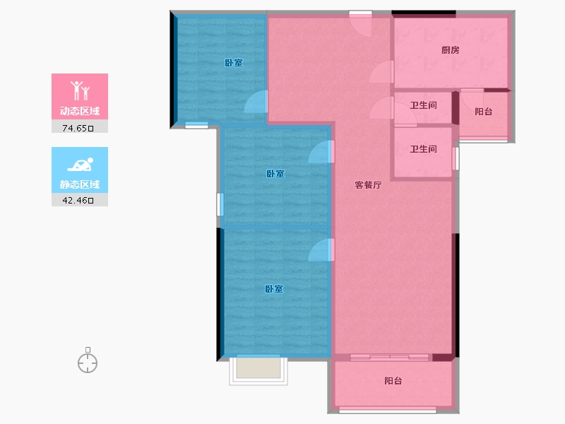 湖南省-岳阳市-名邦首府-106.44-户型库-动静分区