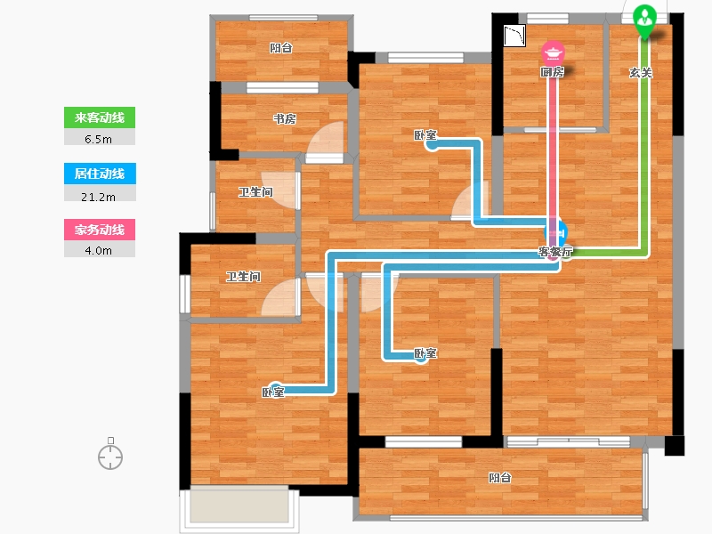 湖南省-长沙市-高力·万汇城-102.00-户型库-动静线