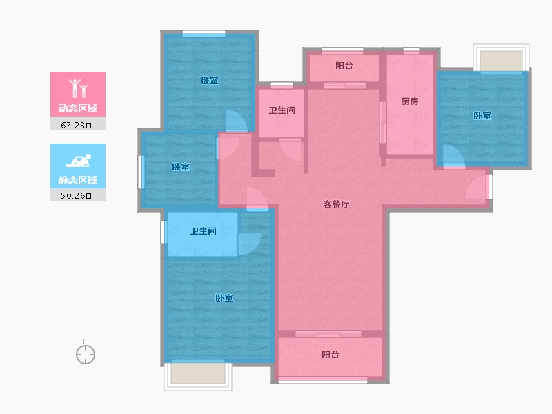 湖北省-武汉市-金地悦海湾-100.81-户型库-动静分区