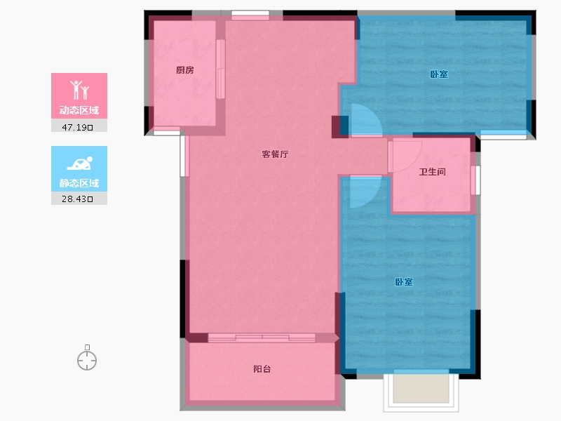 湖北省-荆州市-书香雅苑-68.23-户型库-动静分区